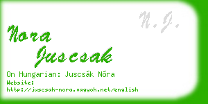 nora juscsak business card